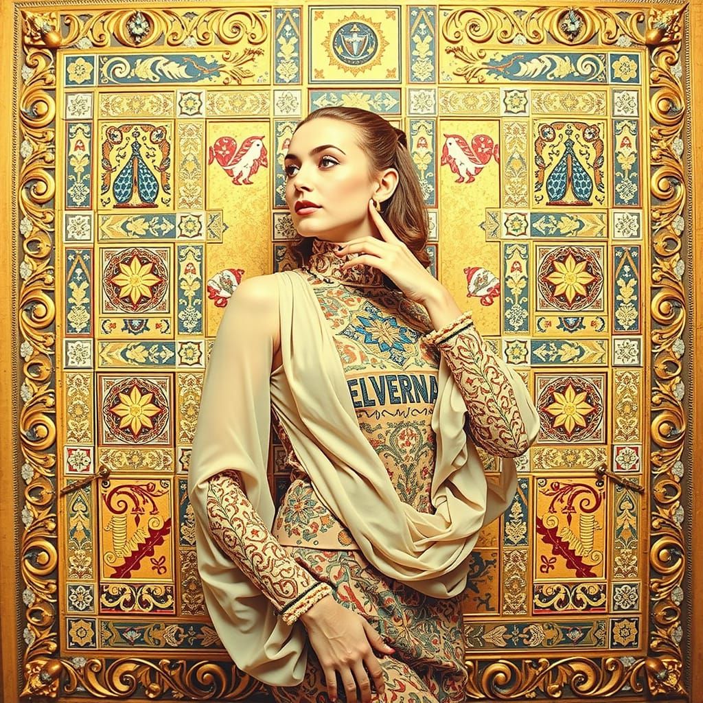 Hyperrealistic Woman in Elegant Attire