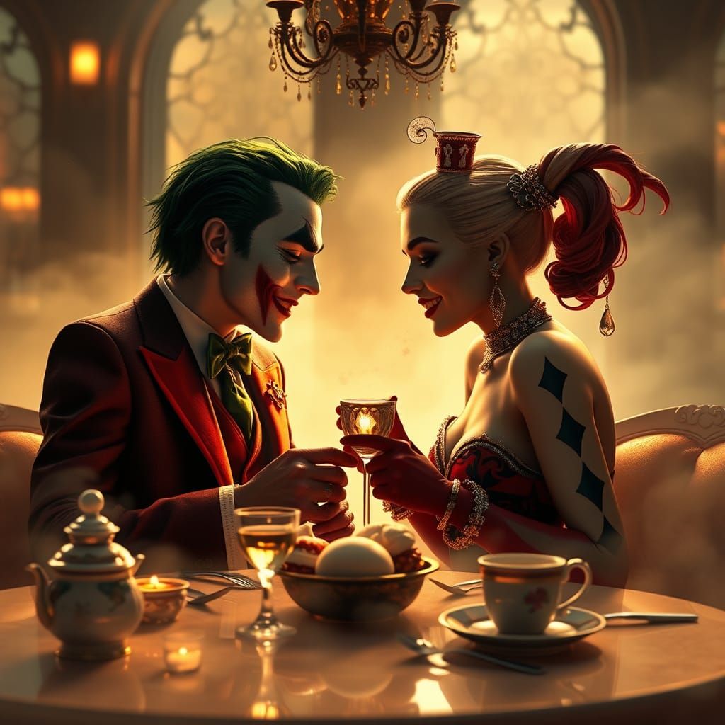 Joker and Harley Quinn's Ethereal Breakfast