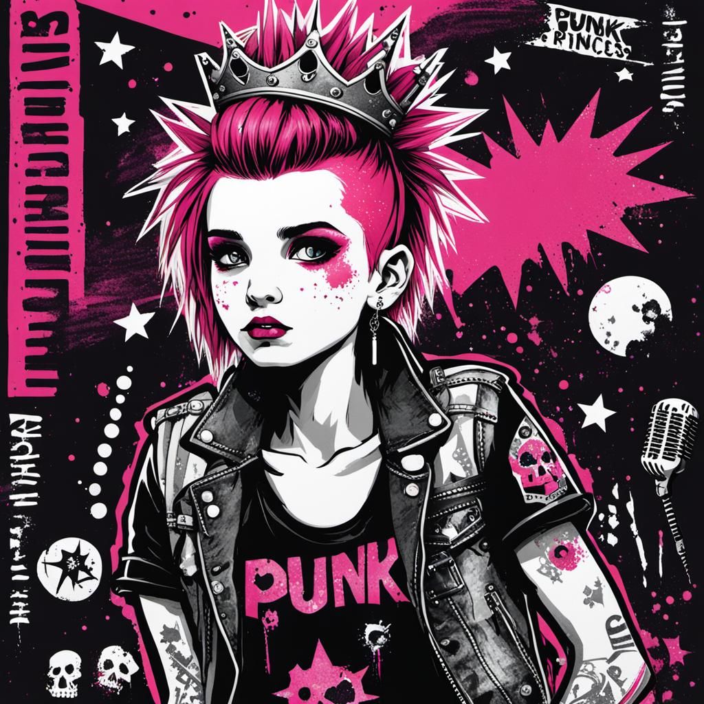 AI-Generated Punk Princess Image