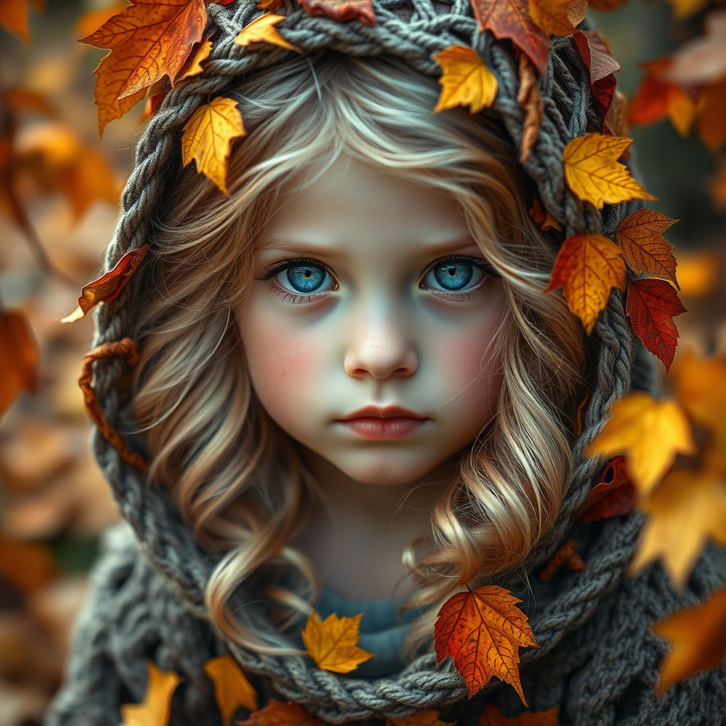 Autumn Girl Portrait in Ethereal Impressionistic Style
