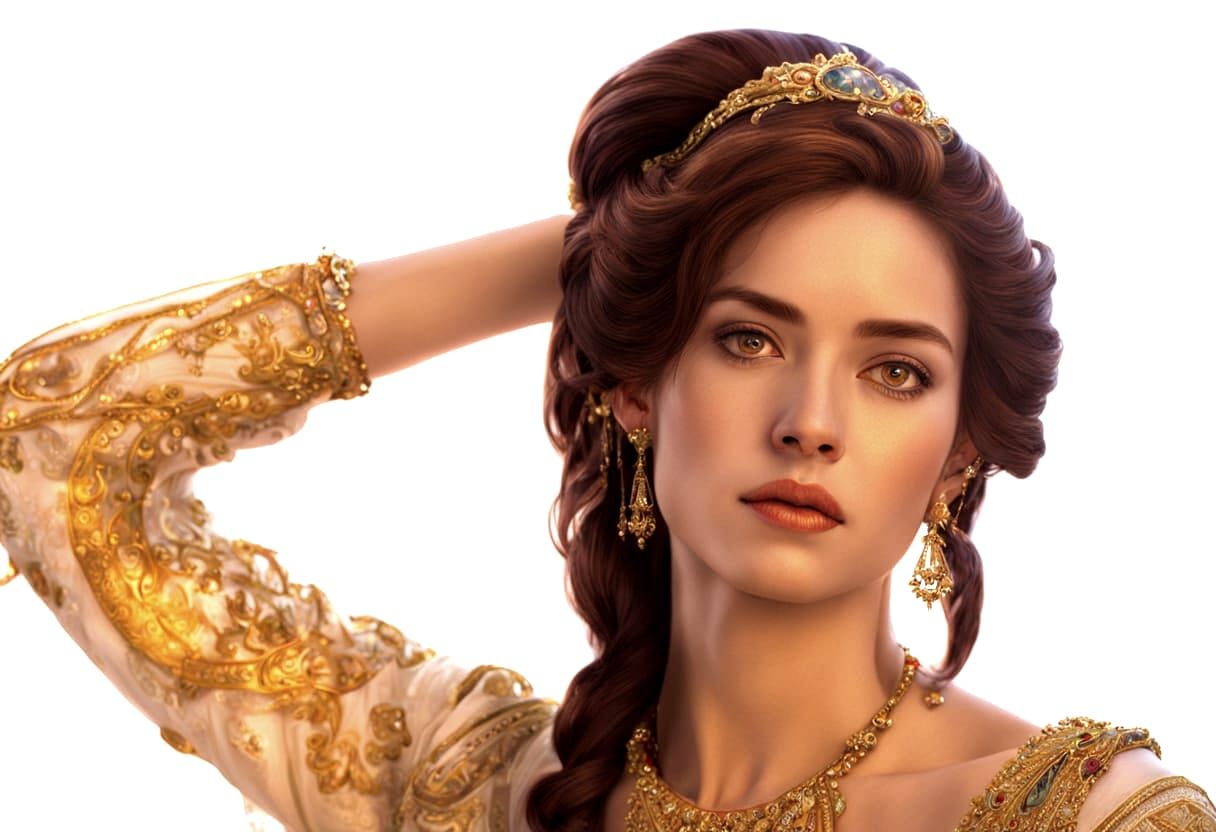 Woman's Portrait in the Style of Klimt and Titian