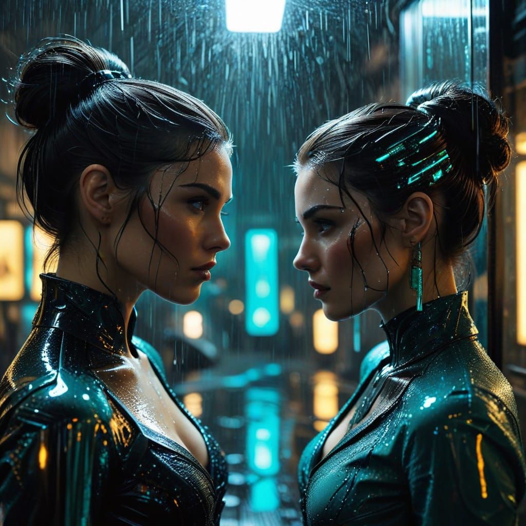 Beauty and the Beast in Cyberpunk Mirror
