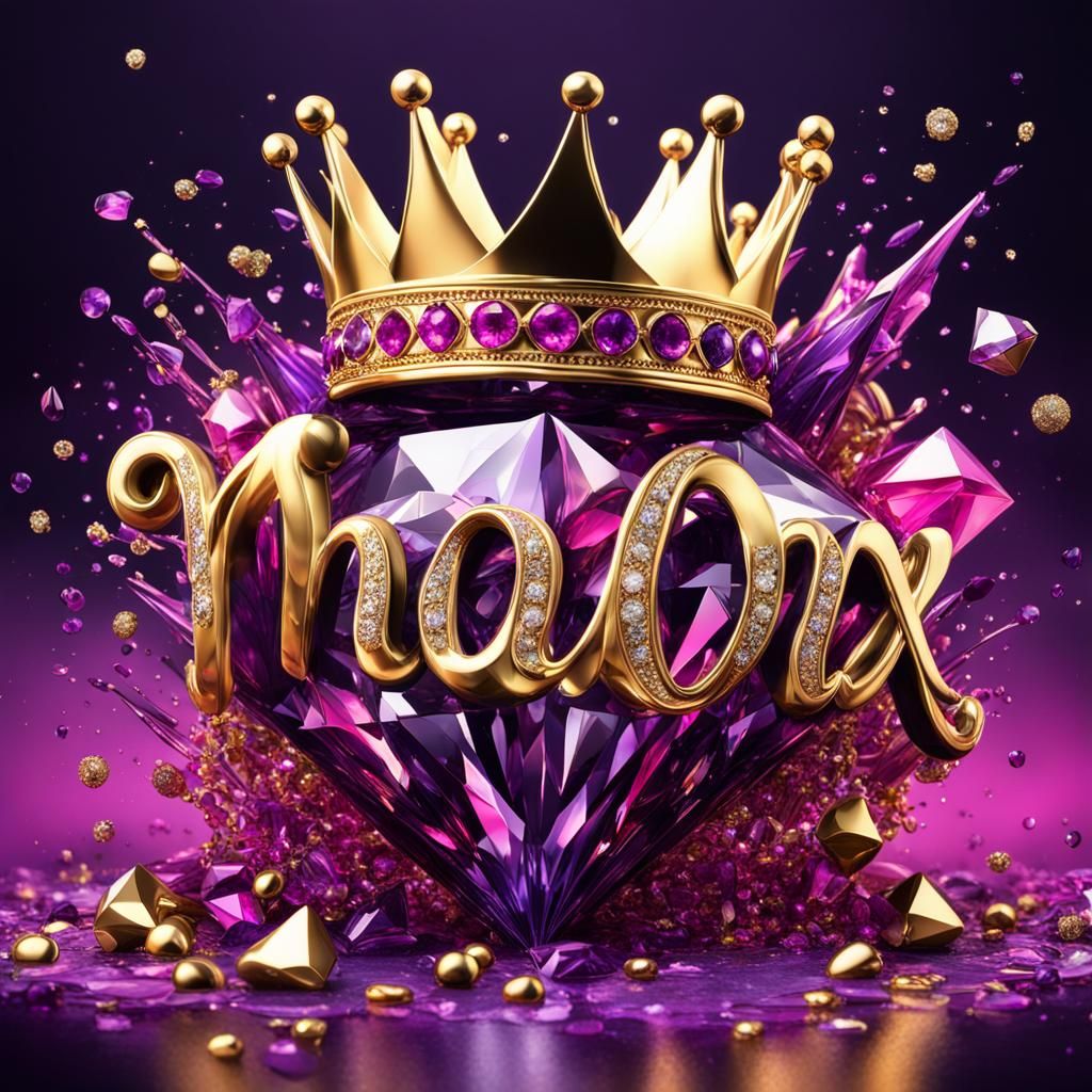 Jeweled 3D Render with Diamond Text Splash
