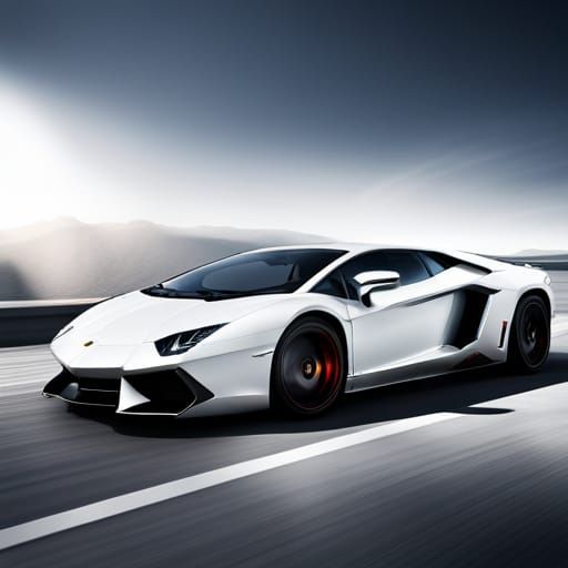 Lamborghini Aventador in Digital Matte Painting Style