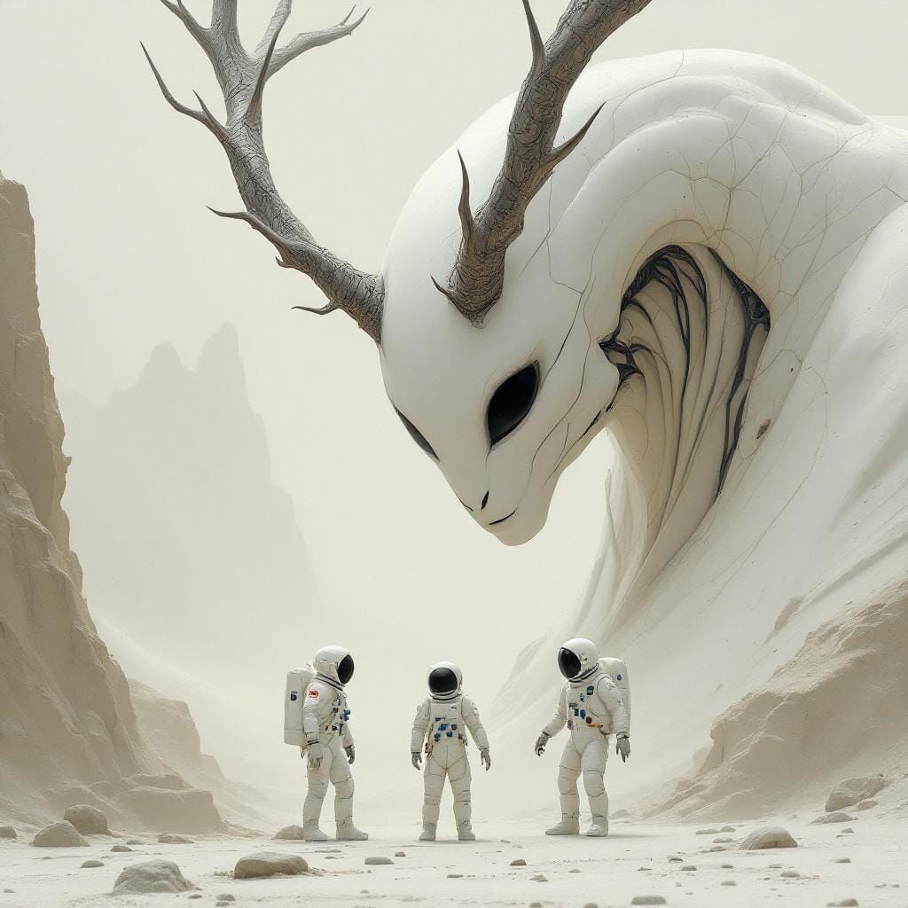 Sinister Alien Deer Stares Down Astronauts