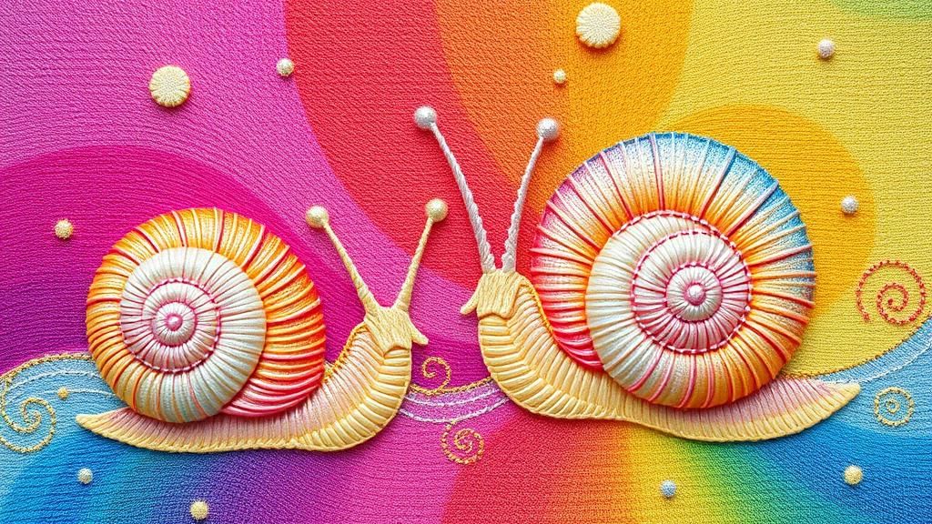 Mystical Snails: Embroidered Rainbow Fantasy in Psychedelic ...
