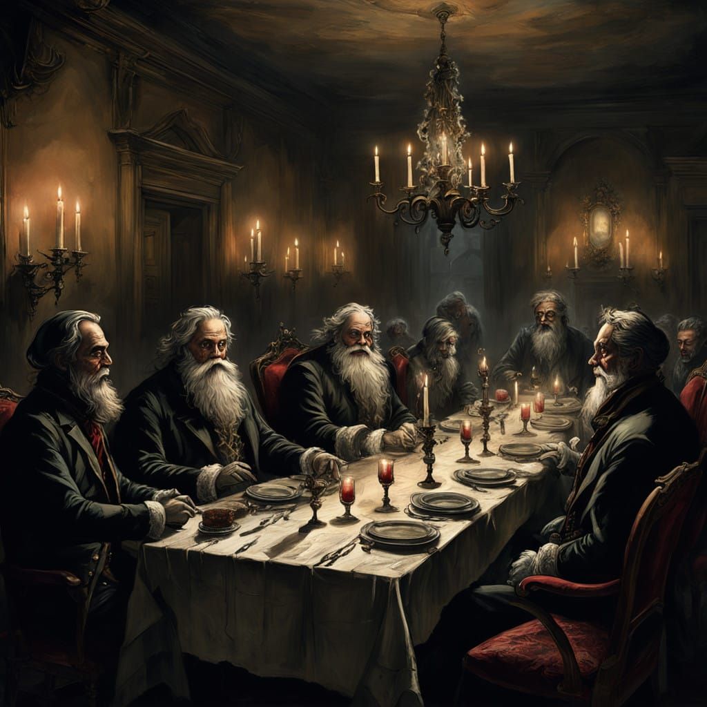 Midnight Christmas Council in a Haunted Banquet Hall