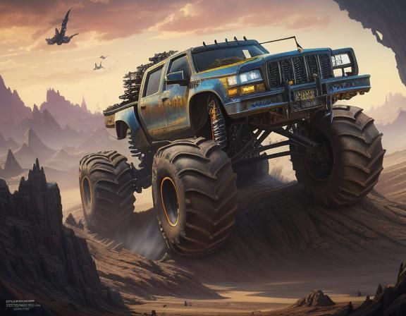 Biggest Monster Truck: Detailed Fantasy Concept Art