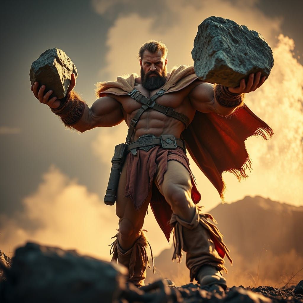 Earth Elemental Warrior in Earthy, Terracotta Superhero Cost...