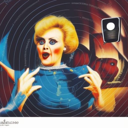 Scary USSR Woman in 80s Retro Style