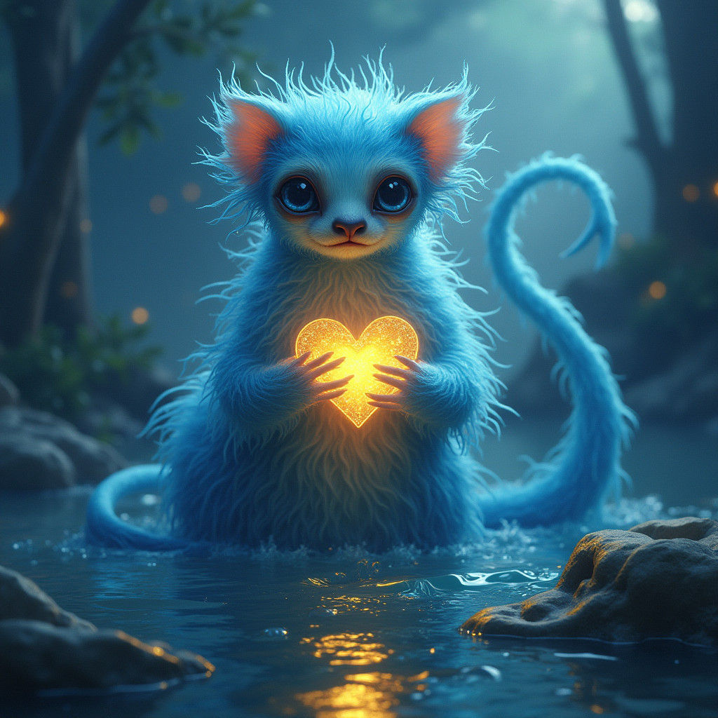 Mystical Hybrid Creature in Ethereal Landscape