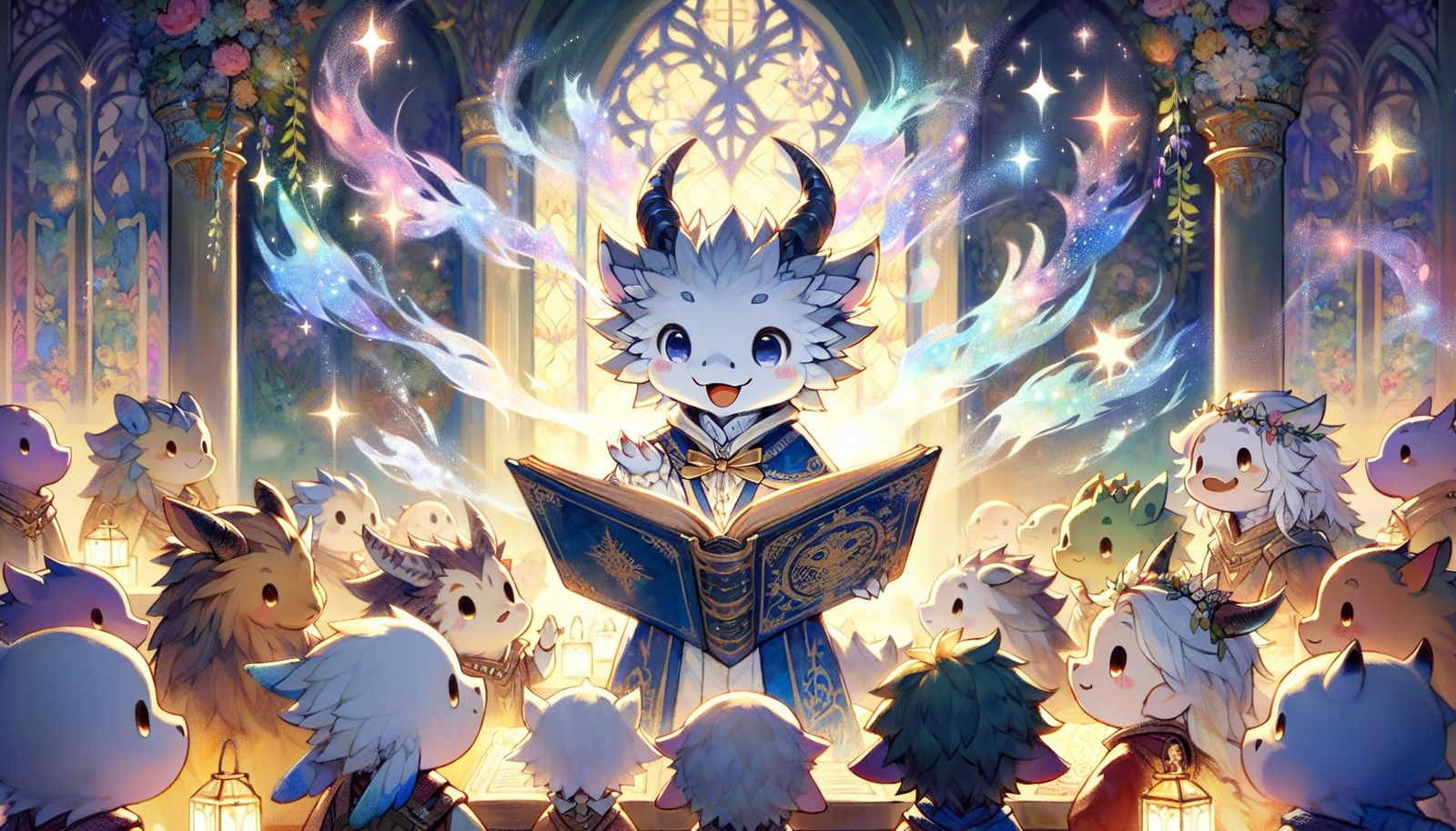 Enchanting Anime Dragon Teacher in Impressionistic Style