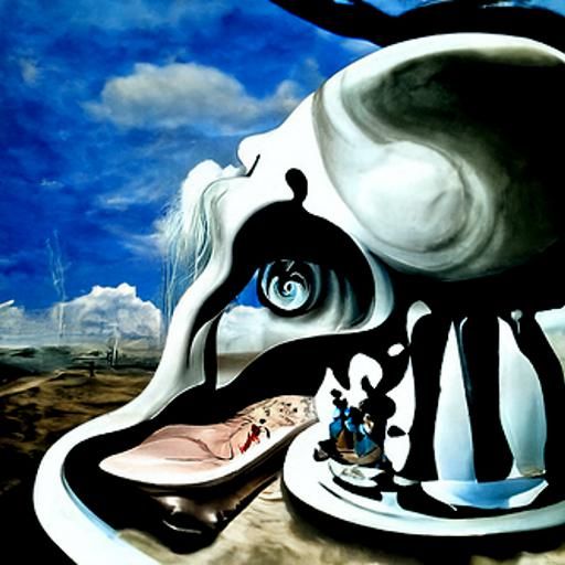 Alice in Wonderland in Surrealist Dali Style