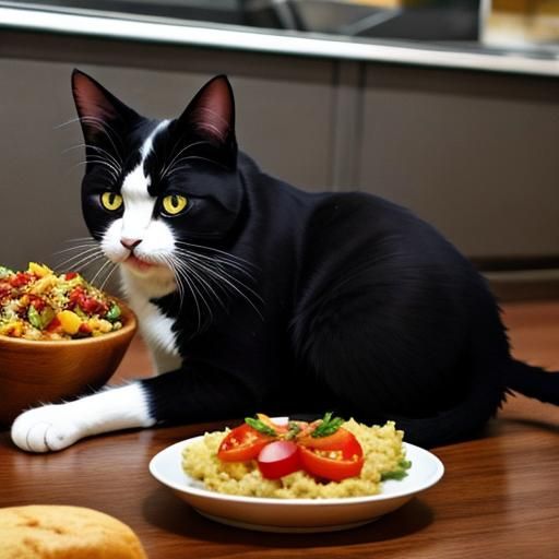 Image of a Cat Eating