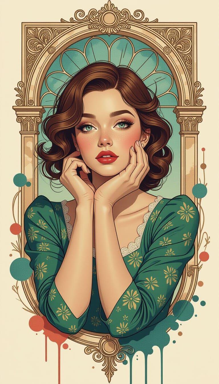 Surreal Portrait in Detailed Architecture