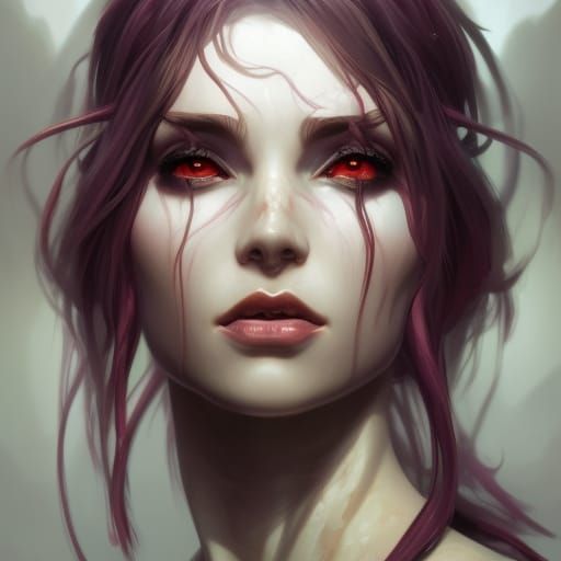 Detailed Portrait of a Demon Succubus