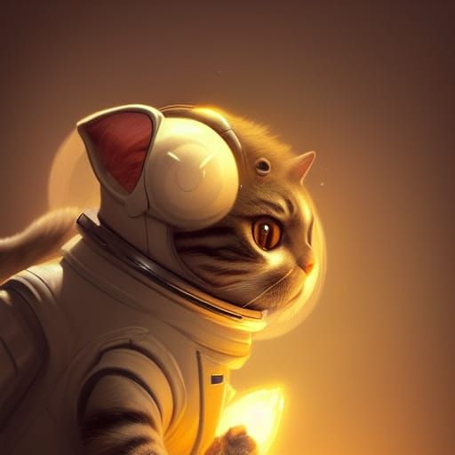 Astronaut Cat: Dark Fantasy Concept Art