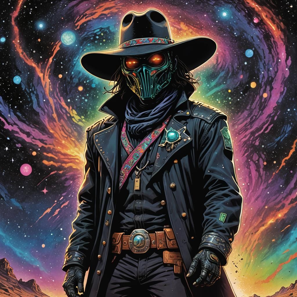Alien Bounty Hunter in Cosmic Western Comic Art
