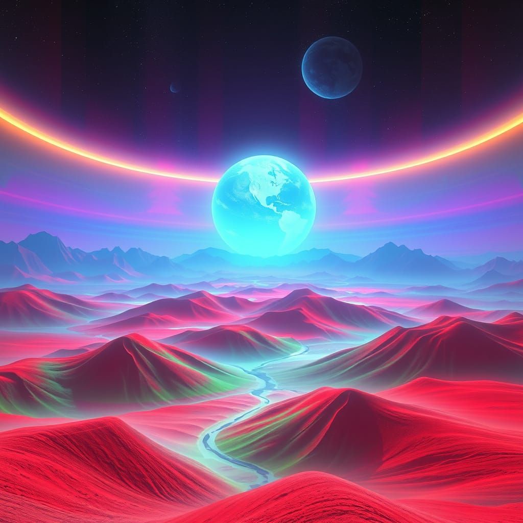 Ethereal Landscape Crafted by Mysterious Beings