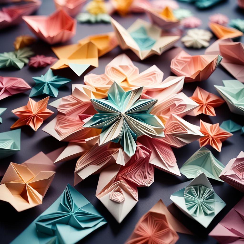 Delicate Origami Spirit in Soft Focus Paper Art