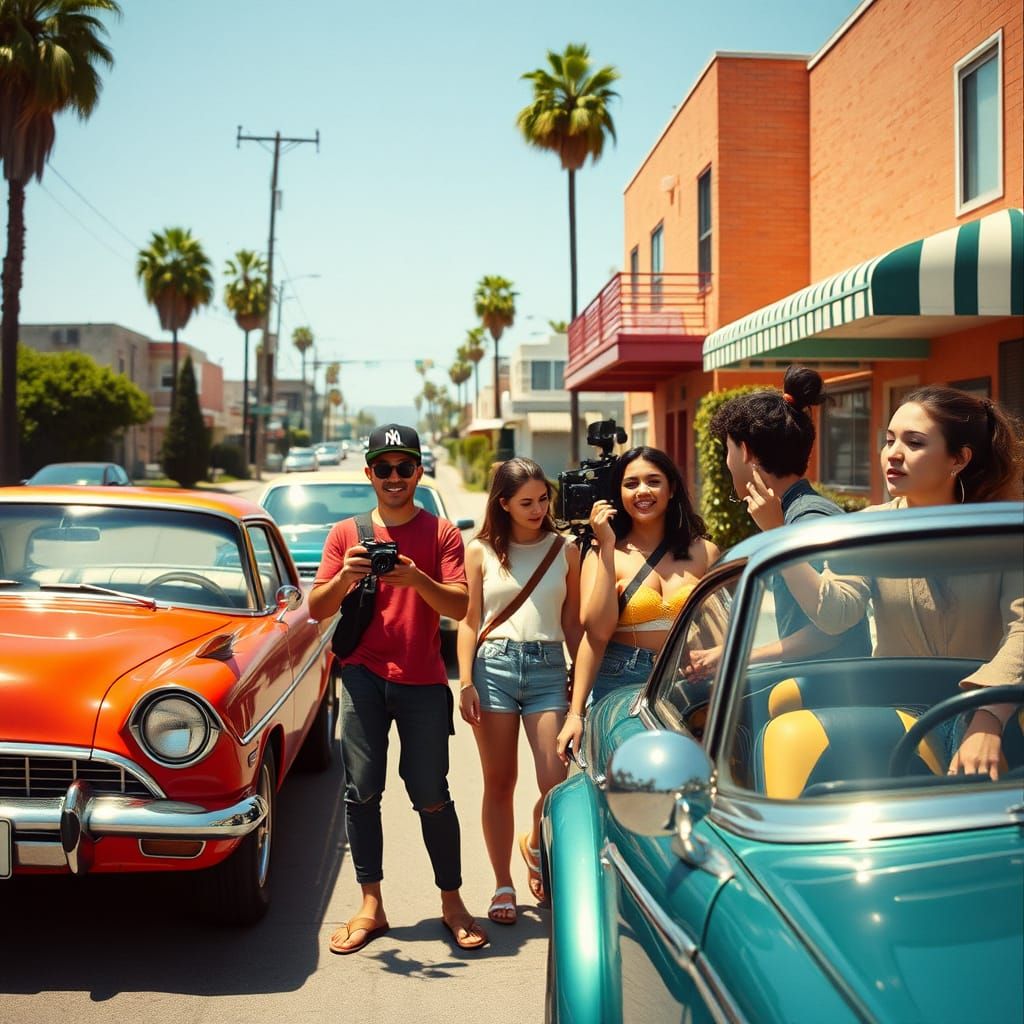 Gen Z Creators Film Retro Music Video in LA