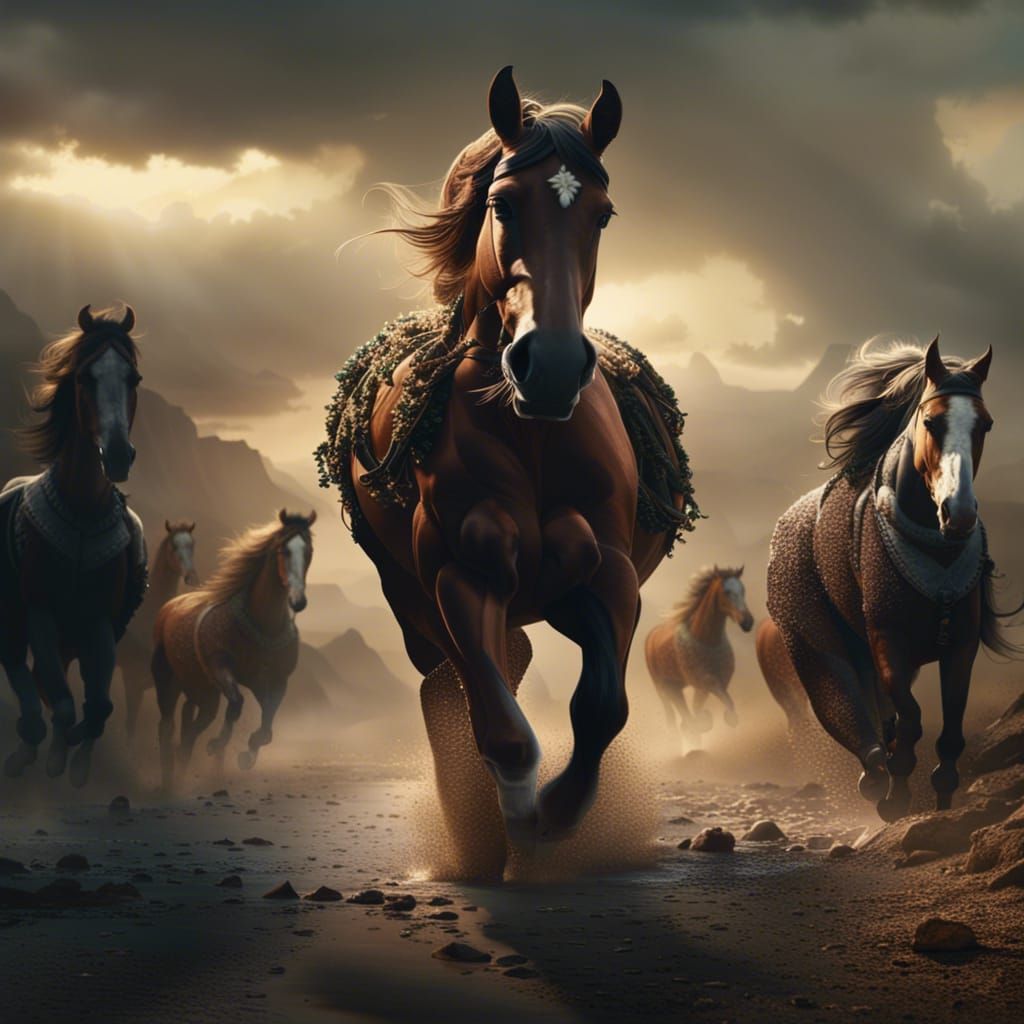 Epic Cinematic Horses Digital Matte Painting