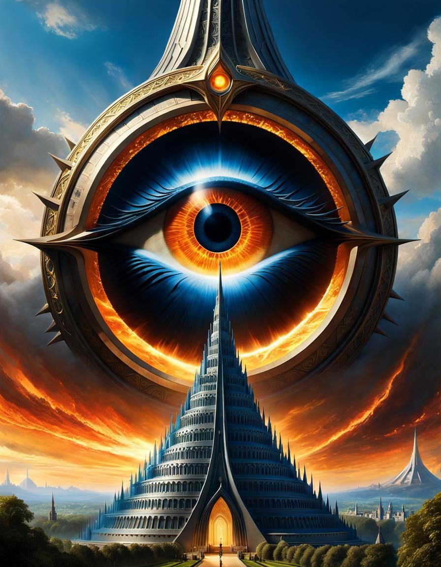 Epic Eye of Sauron Tower Painting
