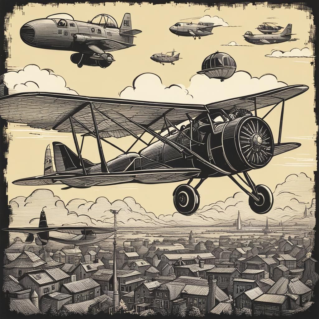 Diverse Flying Objects in a Blue Sky