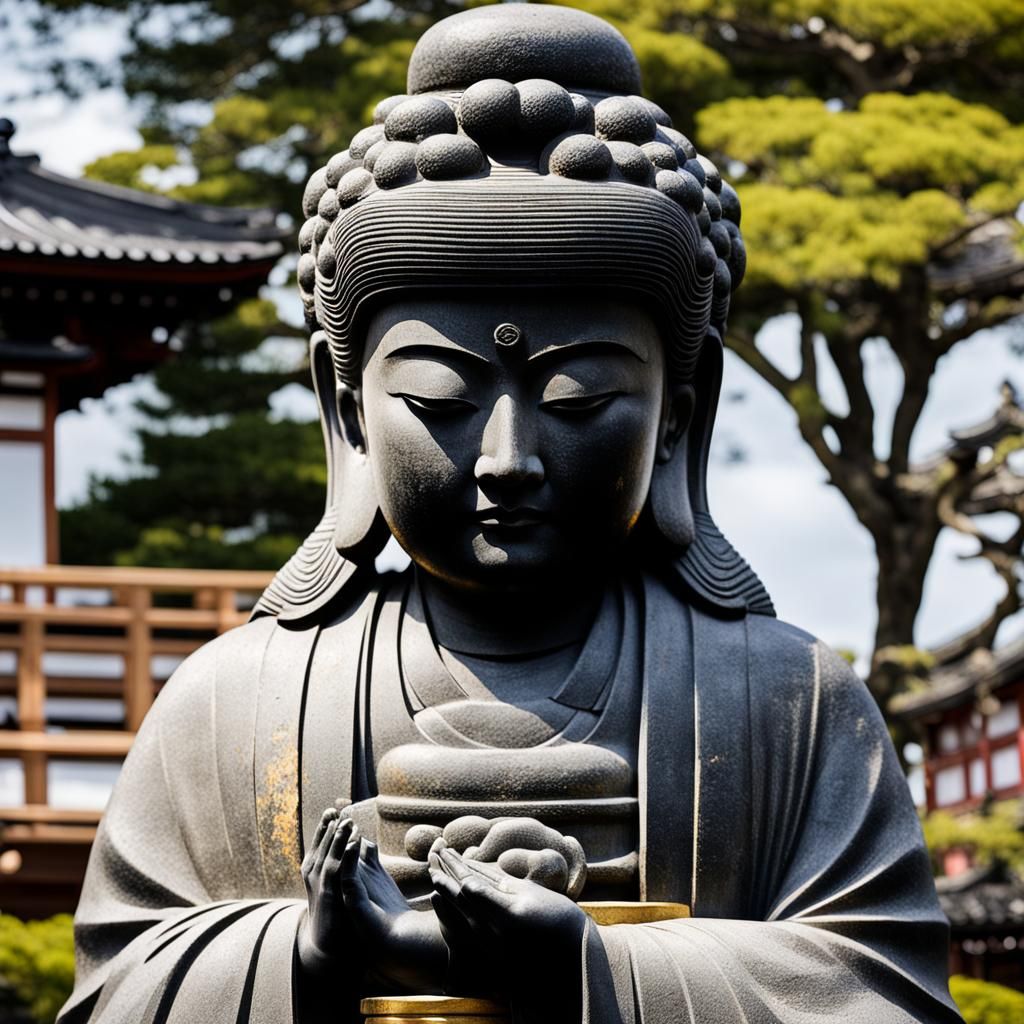 Kannon Goddess Statue from Kyoto Temple