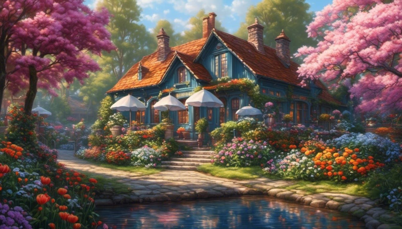 Frozen Garden Boathouse Digital Art