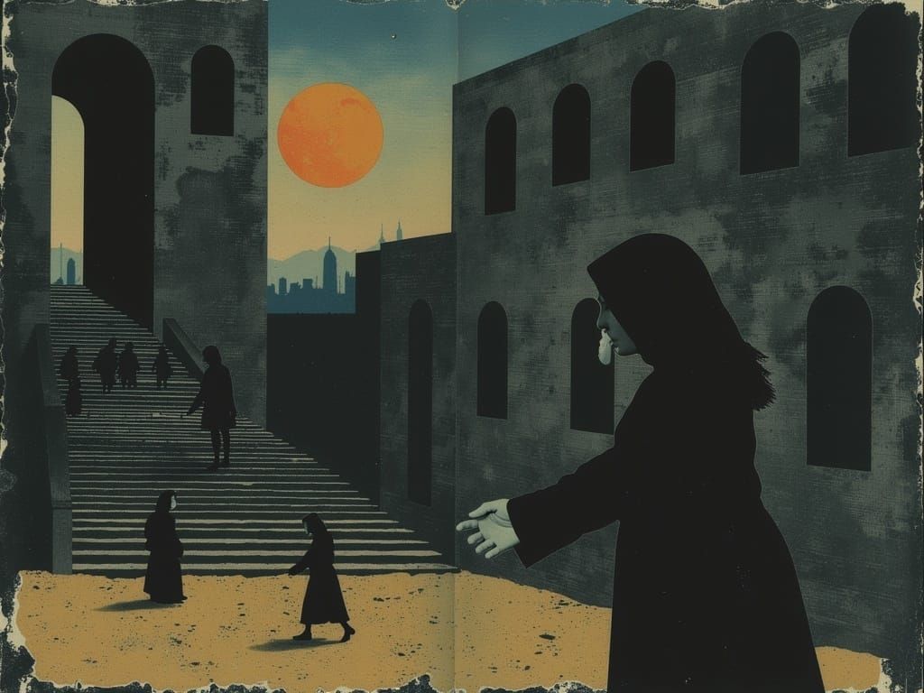 Eerie Stairway to Nowhere in Dreamlike Style