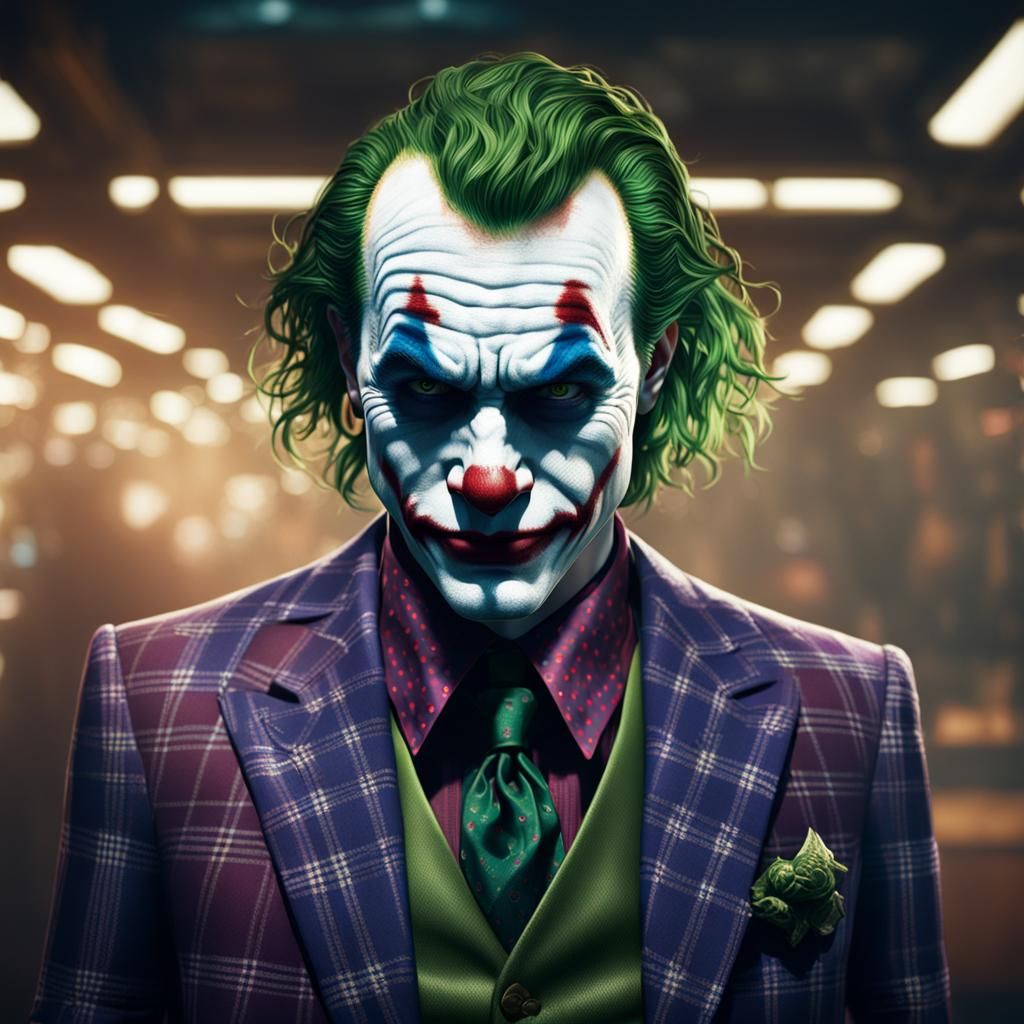 The Joker in Plaid Suit, Detailed Matte Painting