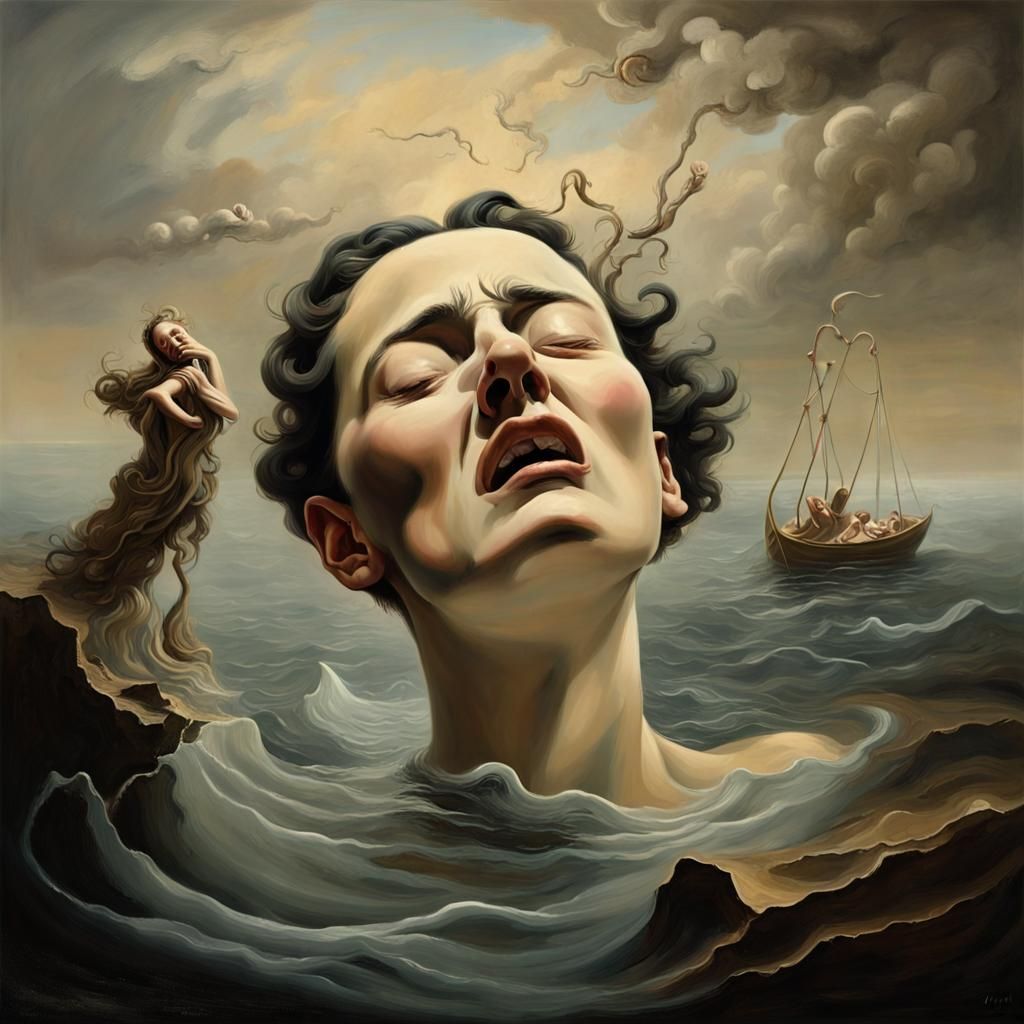 Surreal Dreamscape of Anguish and Joy, Dalí Style