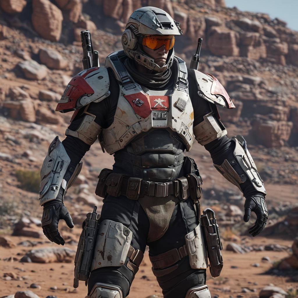 Futuristic Rebel Soldier in Sci-Fi Armor