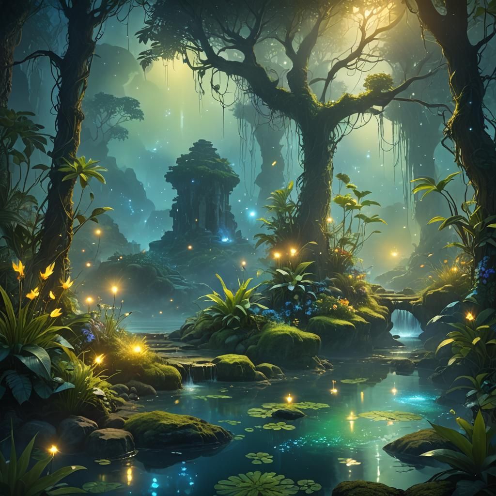 Enchanted Paradise: A Fantasy Matte Painting