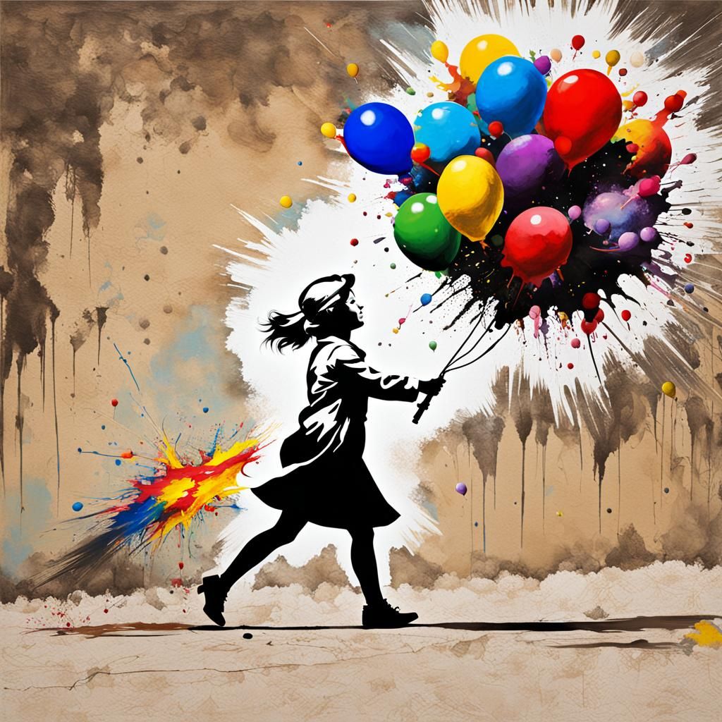 Exploding Planet: Tachisme Style Street Art