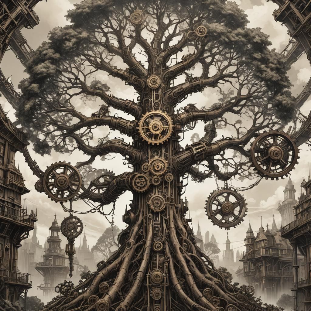 Steampunk Binary Tree Concept Art