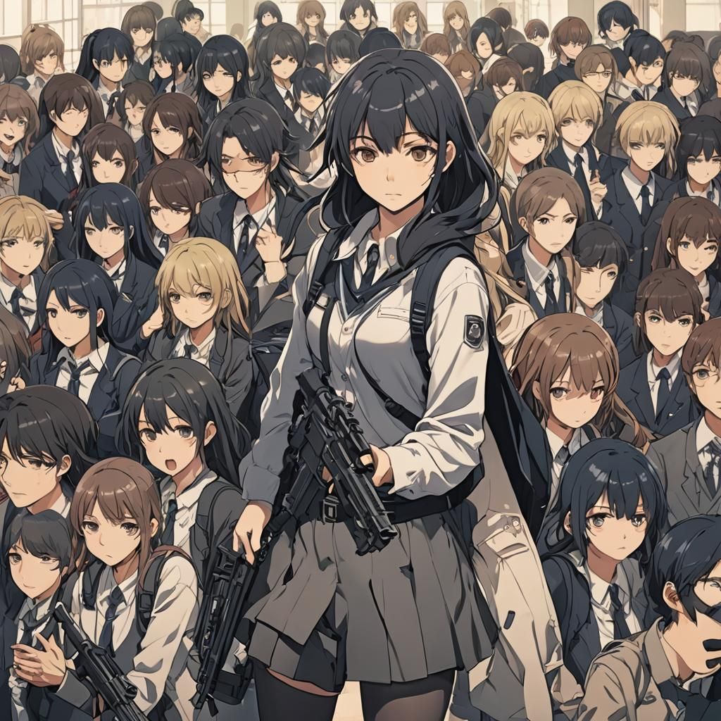 Anime Style School Scene Inspired by Manga