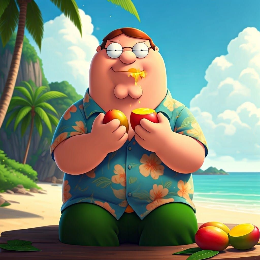 Peter Griffin Indulges in Tropical Mango Bliss