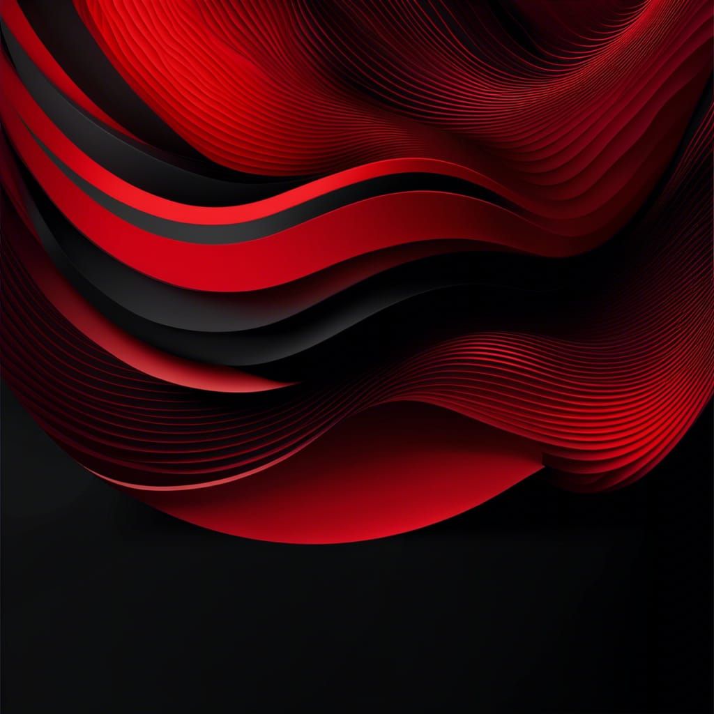 Bold Red and Black Abstract Digital Art
