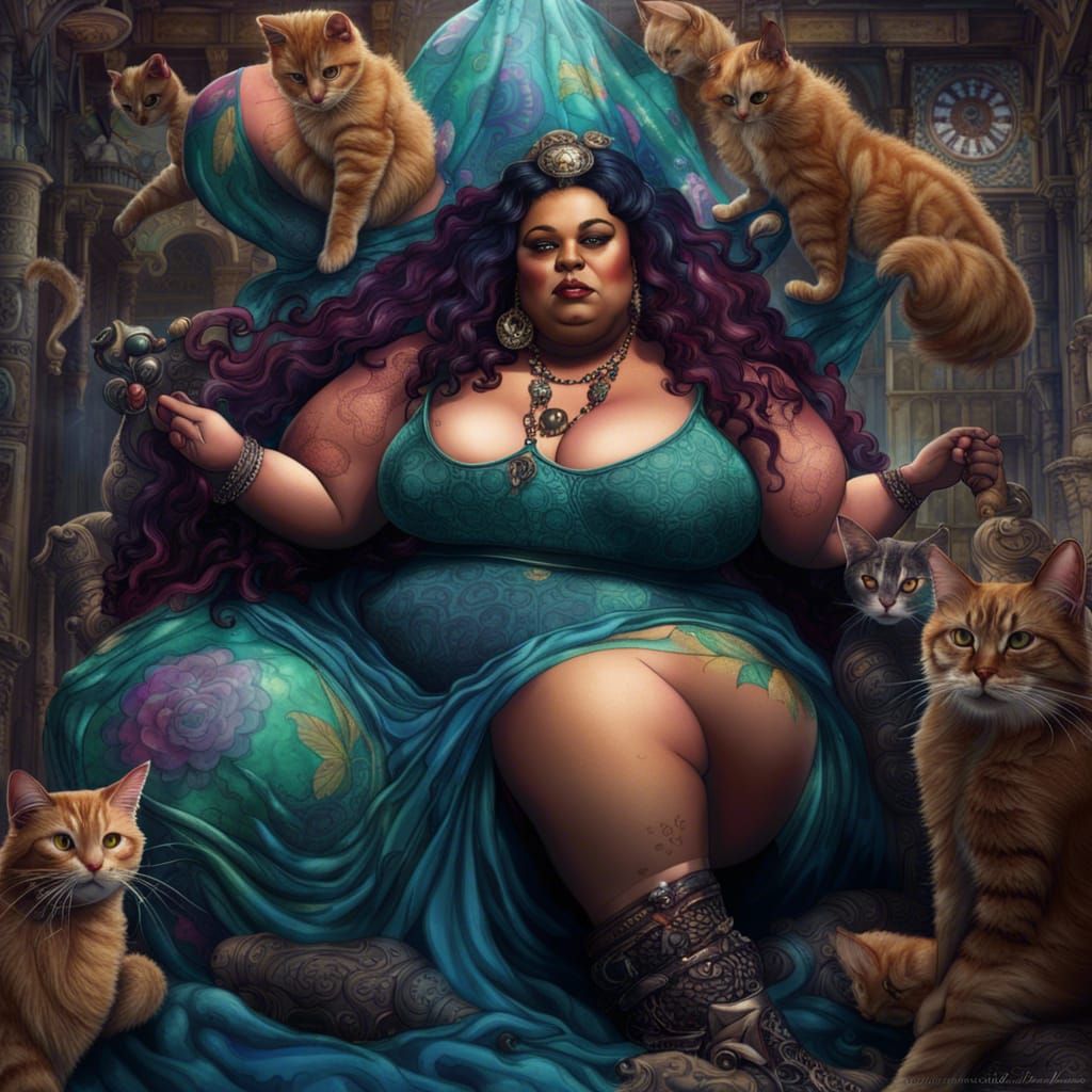 Punk Rock Undine: A Detailed Digital Painting