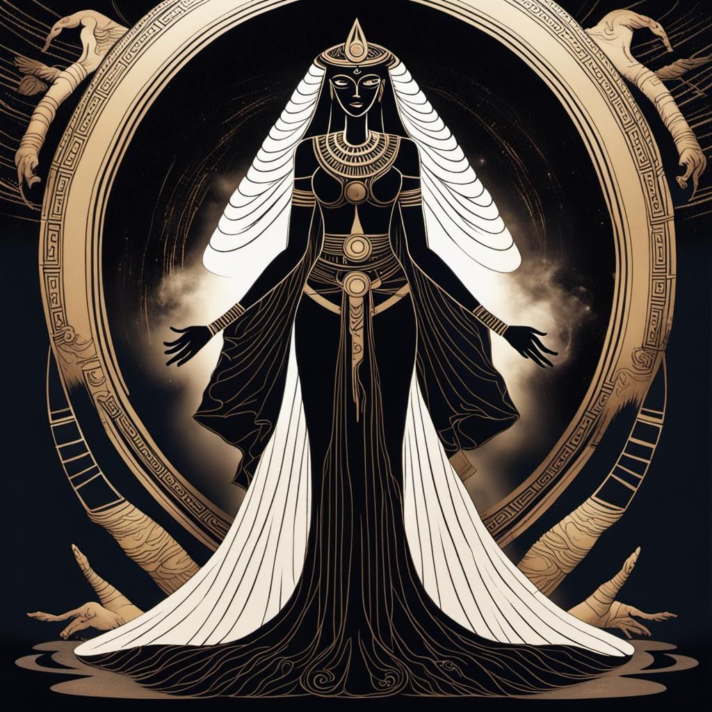 Egyptian Goddess Embodied in Shadows