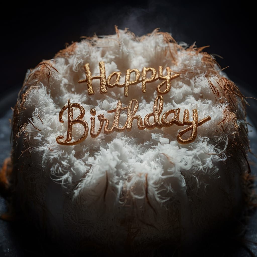 Delectable Coconut Birthday Cake in Cinematic HDR