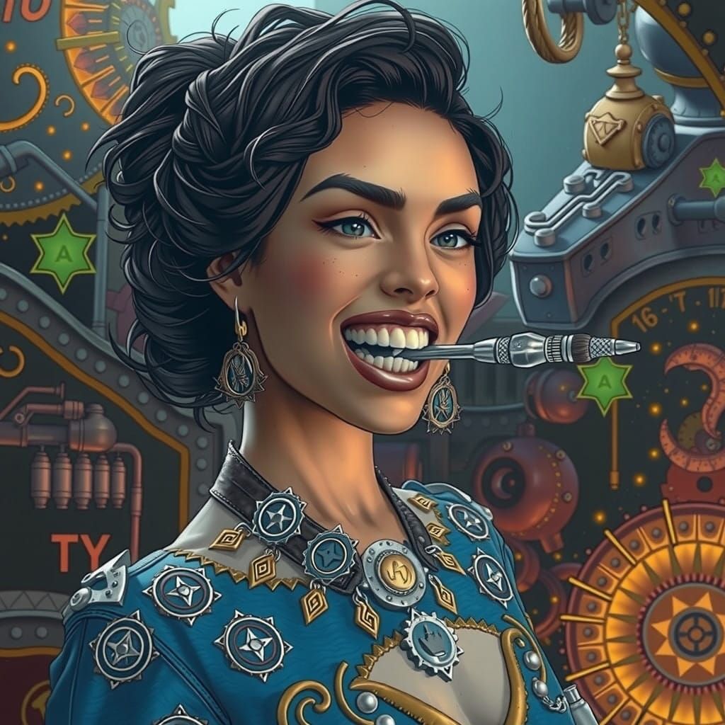 Gritty Film Noir Portrait of a Determined Mechanic