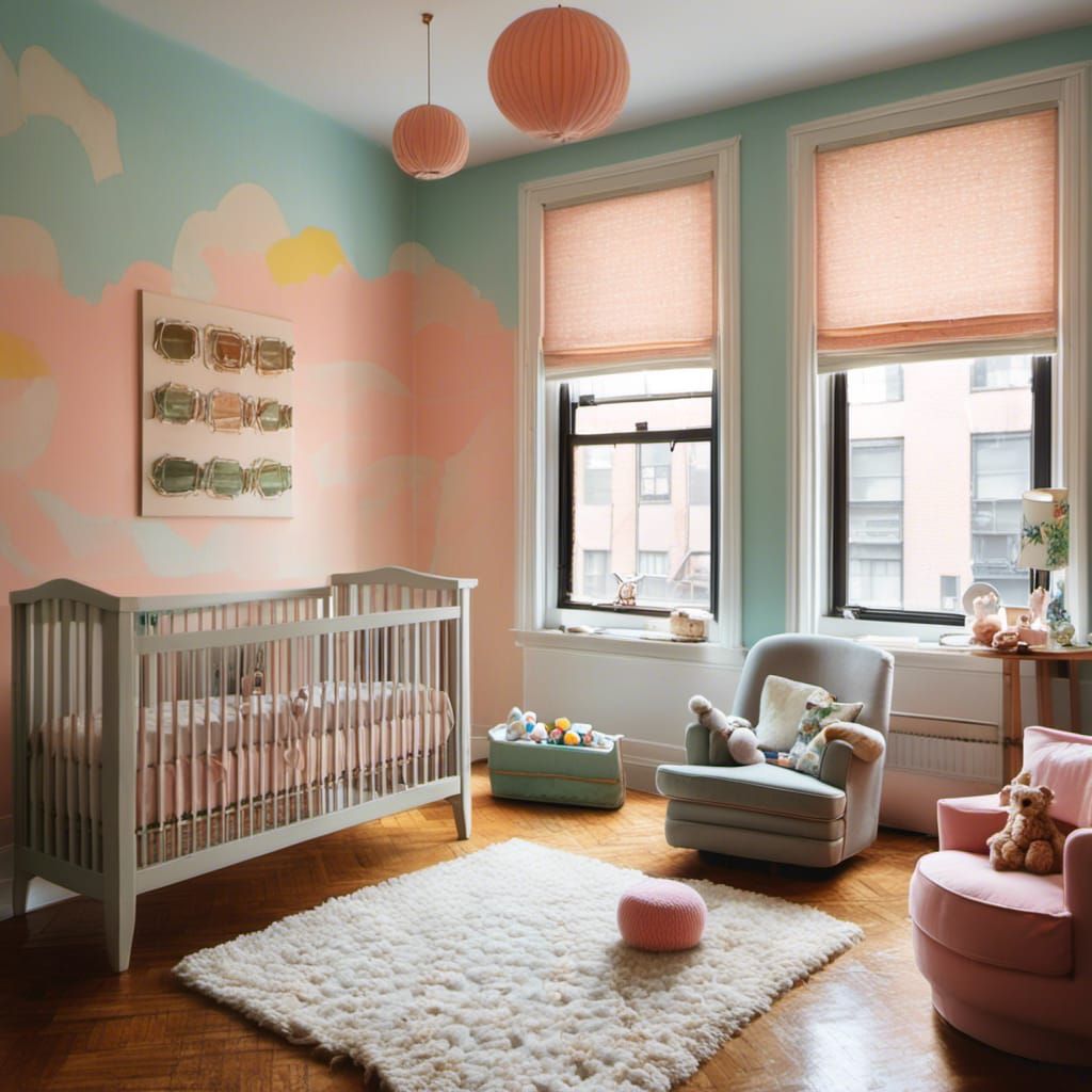 Pastel Bauhaus Baby Nursery