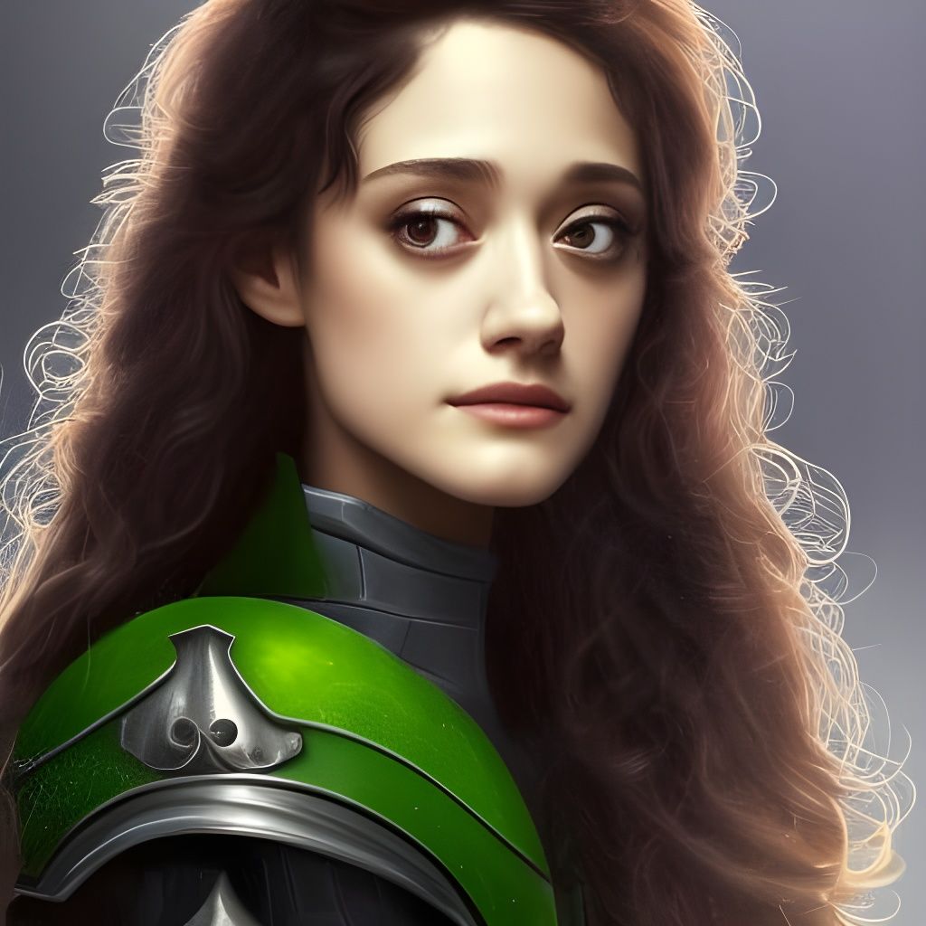 Medieval Portrait of Young Woman in Ornate Armor