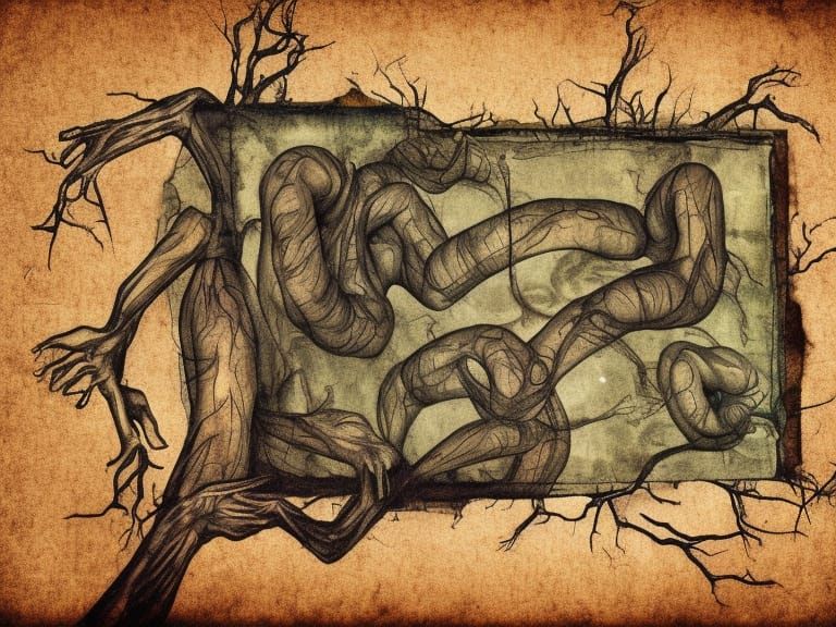 Surreal Neon Forest Oil Painting