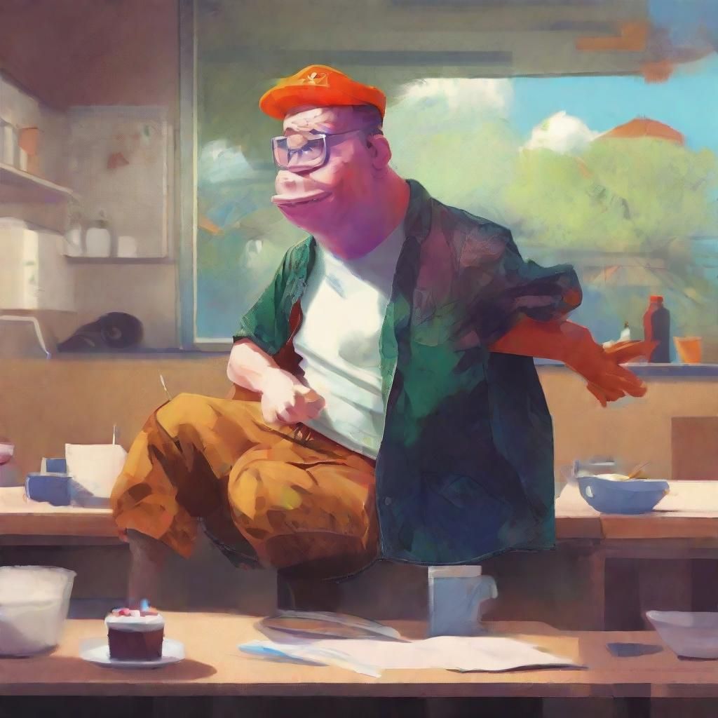 Joyful Figure Immersed in Fun Activity