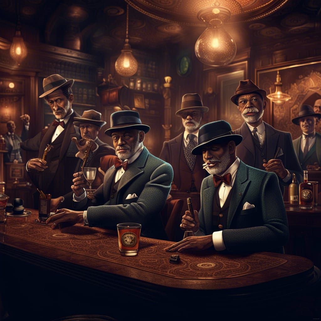 Nostalgic Jazz Club Scene in Detailed Matte Painting