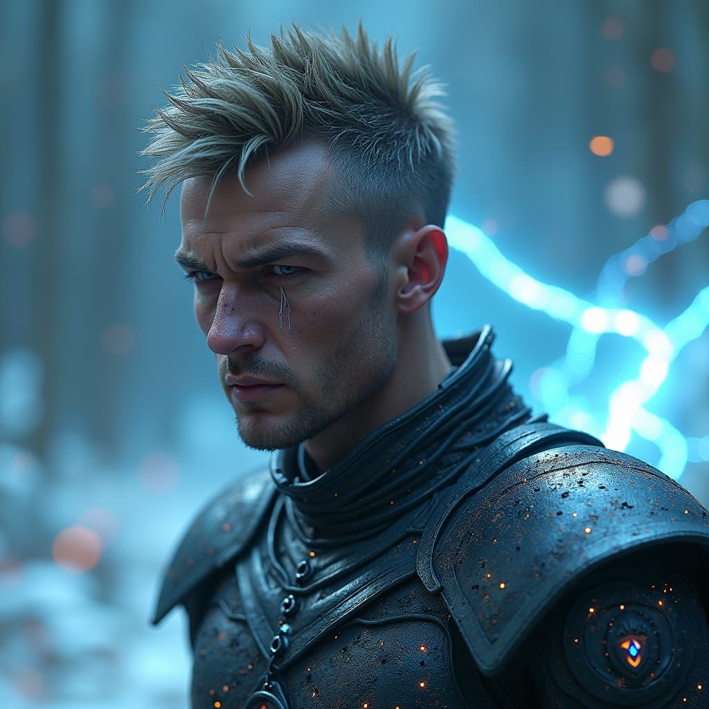 Fierce Nanobot Warrior with Diamond Eyes